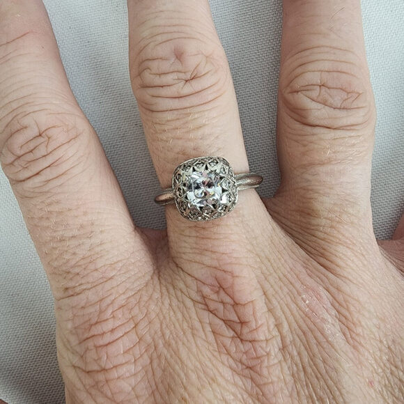 Tacori Z 925 Faux Diamond Ring Size 9 - Picture 1 of 9